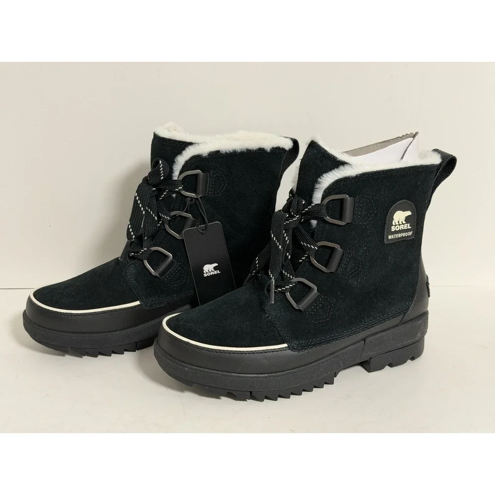 Sorel Women's Tivoli IV waterproof boots, Black Suede, Size US 8